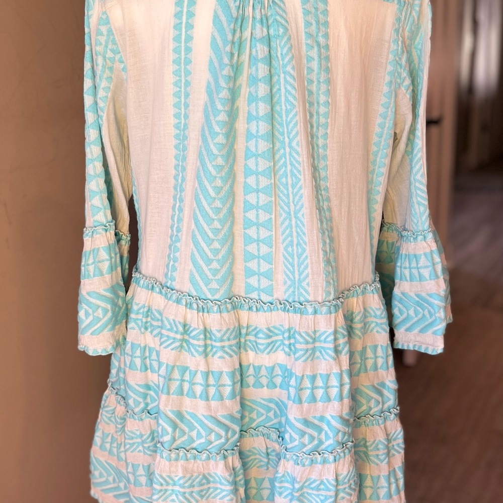 Devotion Twins Blue And White Patterned Dress - image 4